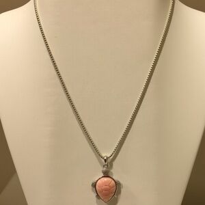 925 Queen Pink Conch Turtle Nexklace 18”